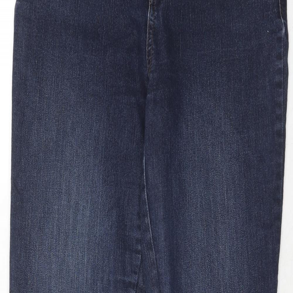 New Look Womens Blue Cotton Bootcut Jeans Size 14 Regular Zip