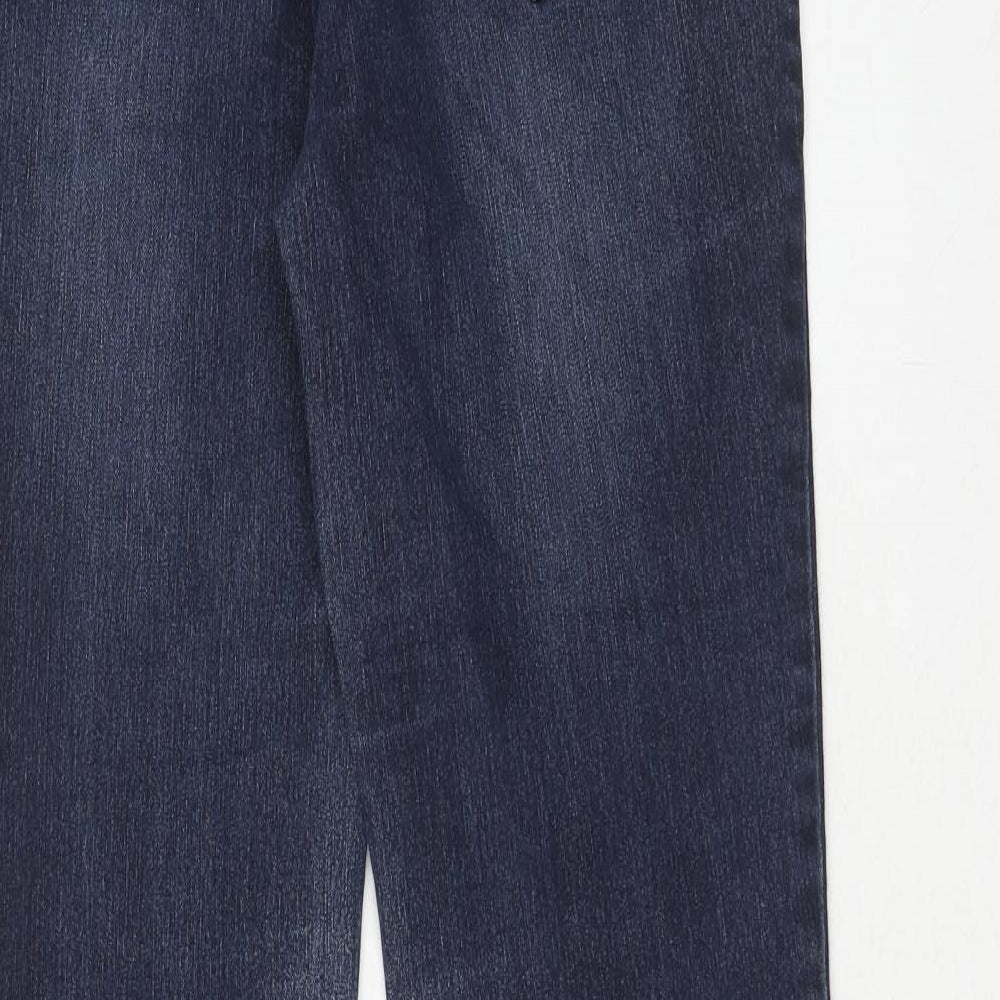 New Look Womens Blue Cotton Bootcut Jeans Size 14 Regular Zip