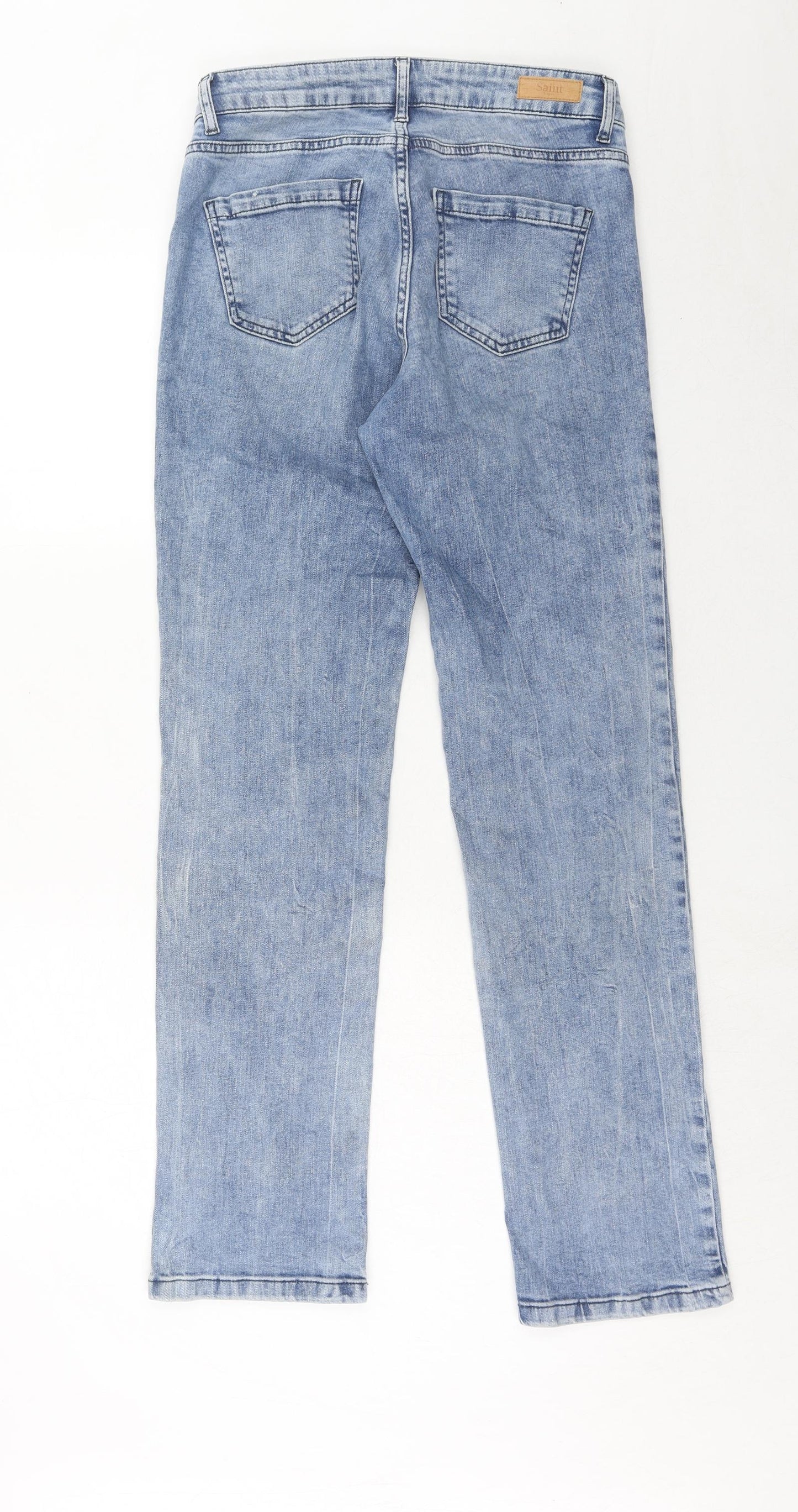 St. Tropez Womens Blue Cotton Straight Jeans Size 30 in Regular Zip