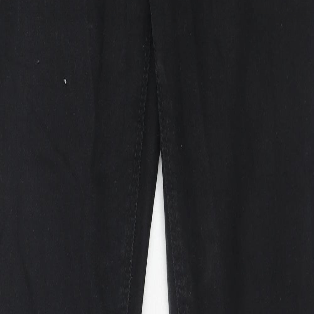 NEXT Mens Black Cotton Skinny Jeans Size 32 in L33 in Regular Zip - Long Leg
