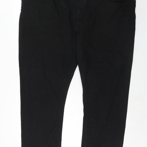 Union Blues Mens Black Cotton Straight Jeans Size 54 in Regular Zip