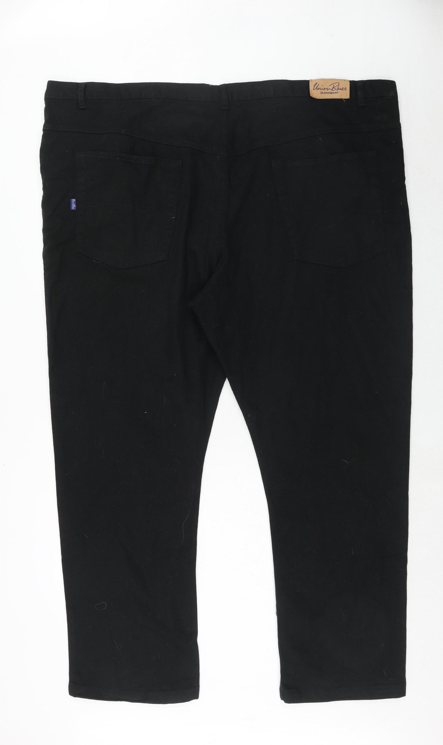 Union Blues Mens Black Cotton Straight Jeans Size 54 in Regular Zip