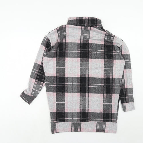 River Island Womens Pink Roll Neck Plaid Polyester Pullover Jumper Size 10