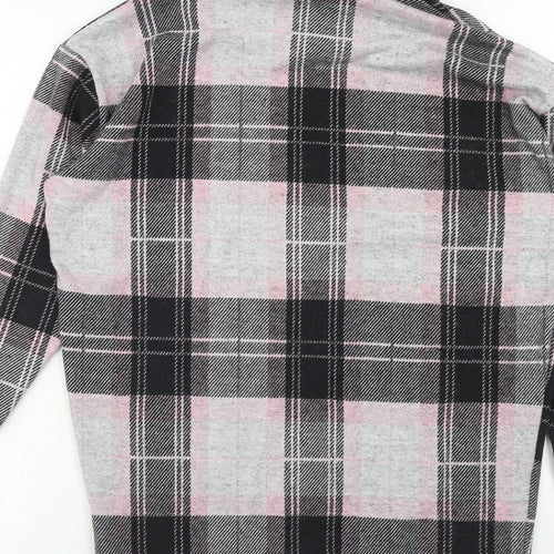River Island Womens Pink Roll Neck Plaid Polyester Pullover Jumper Size 10