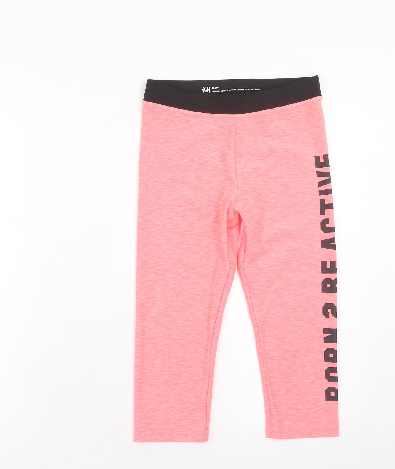 H&M Girls Pink Polyester Jogger Trousers Size 10 Years Regular Pullover - Leggings