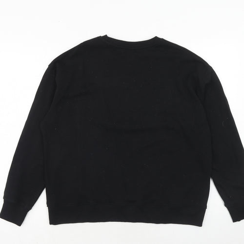 New Look Womens Black Cotton Pullover Sweatshirt Size S Pullover - Amour