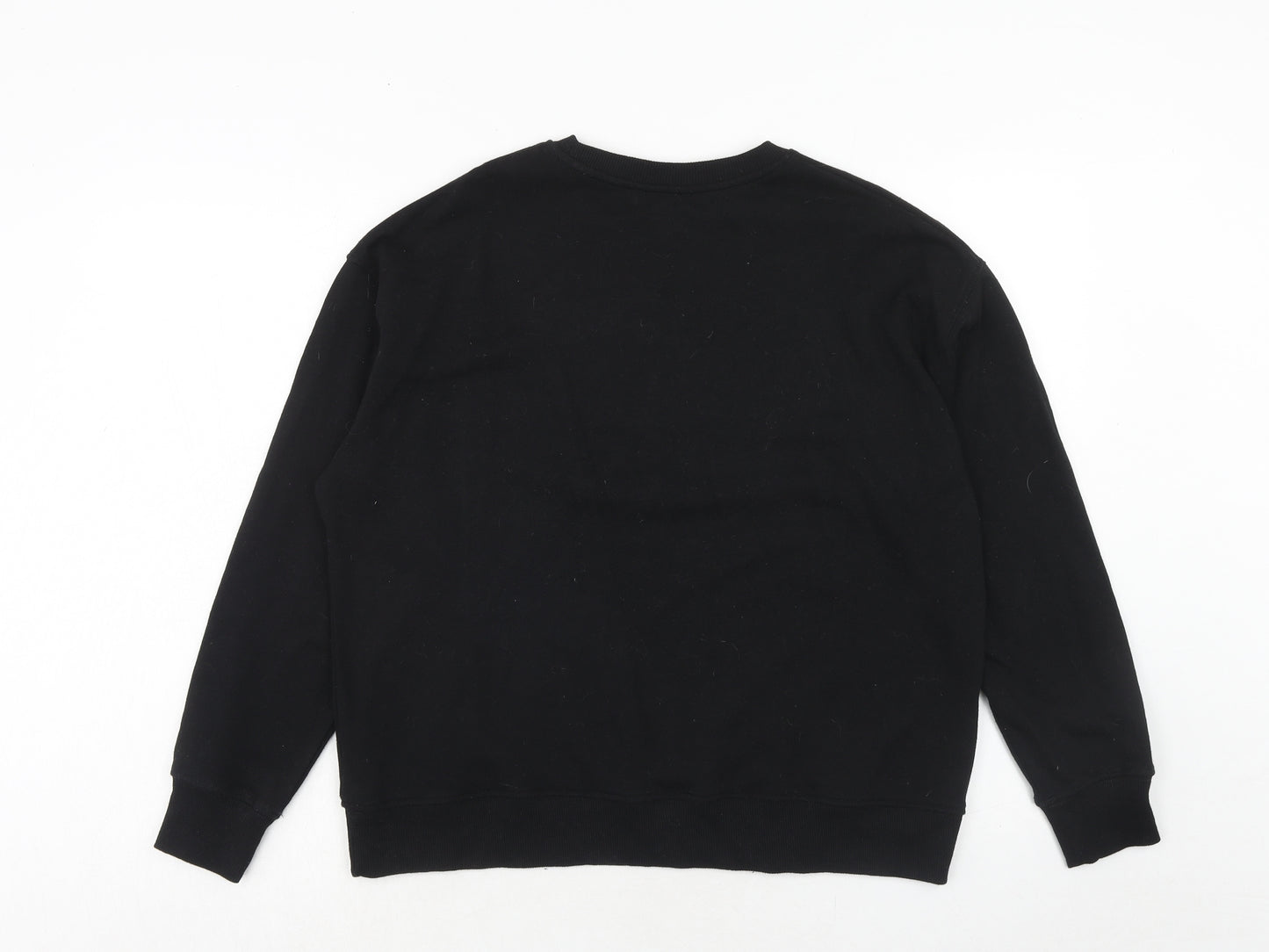 New Look Womens Black Cotton Pullover Sweatshirt Size S Pullover - Amour