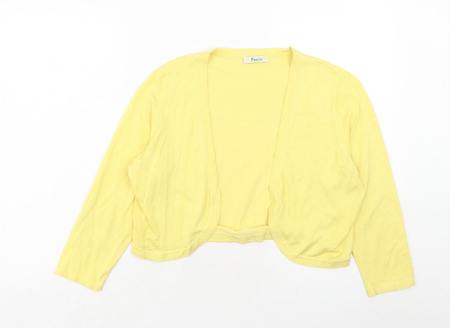 Precis Womens Yellow V-Neck Viscose Cardigan Jumper Size L