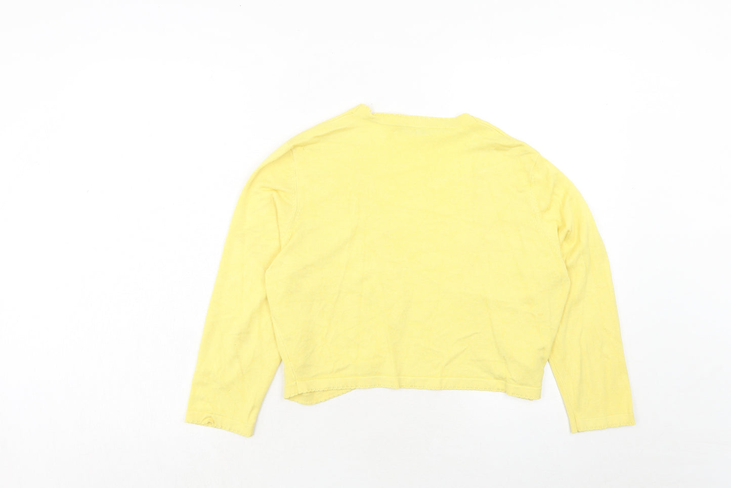 Precis Womens Yellow V-Neck Viscose Cardigan Jumper Size L