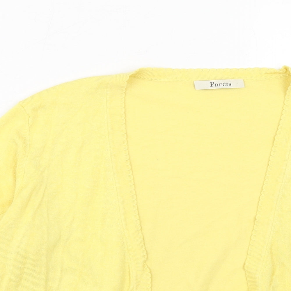 Precis Womens Yellow V-Neck Viscose Cardigan Jumper Size L
