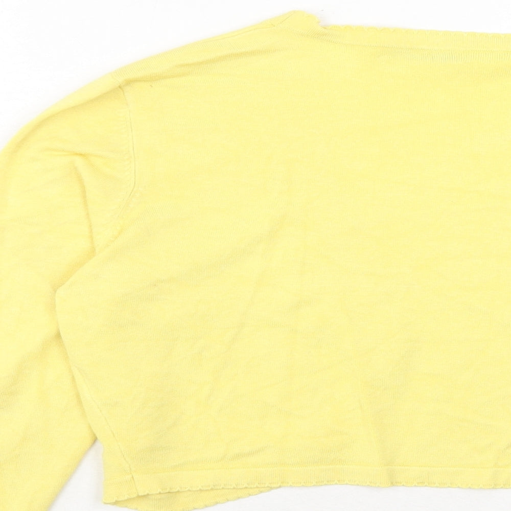 Precis Womens Yellow V-Neck Viscose Cardigan Jumper Size L