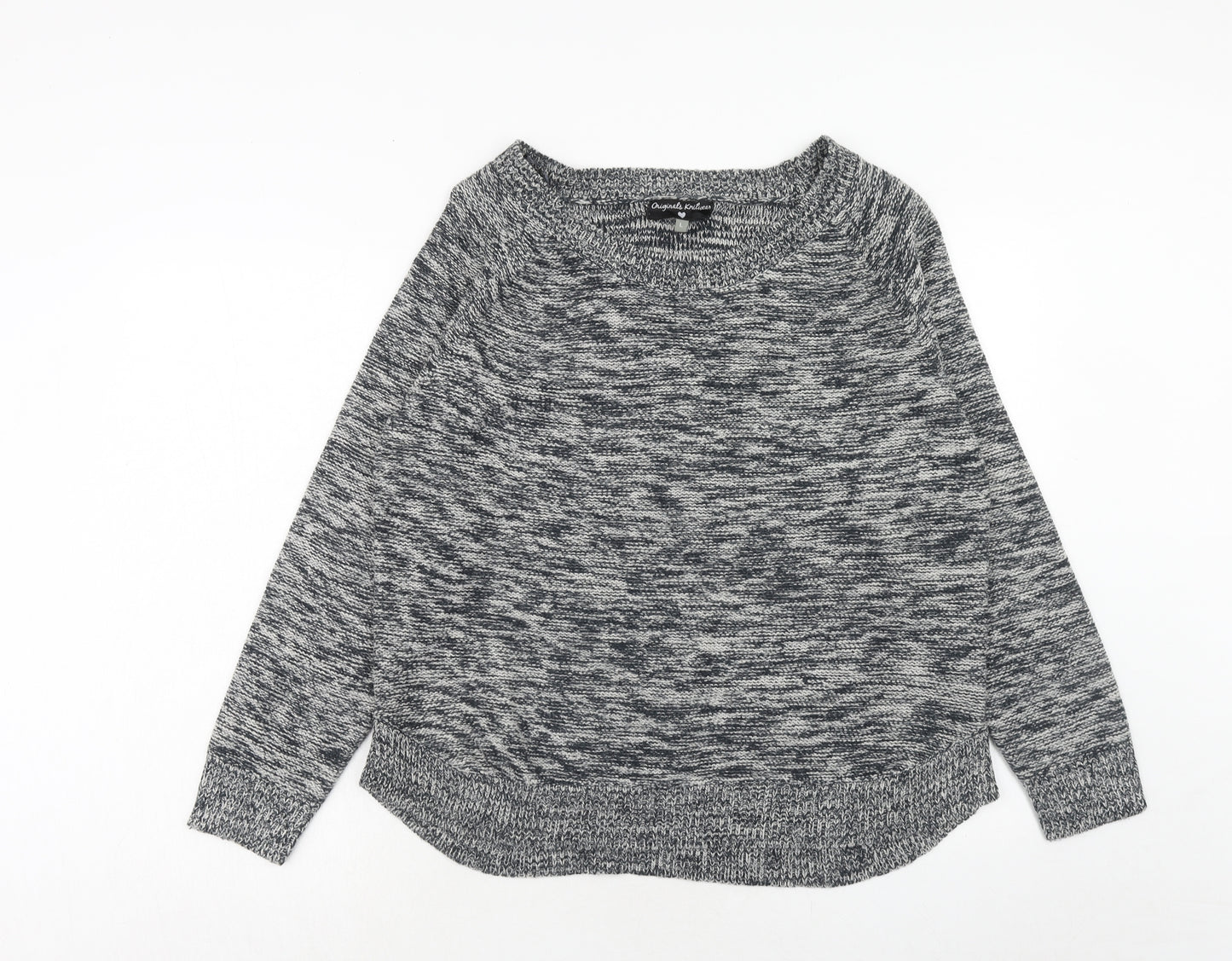 Originals Womens Grey Round Neck Acrylic Pullover Jumper Size L