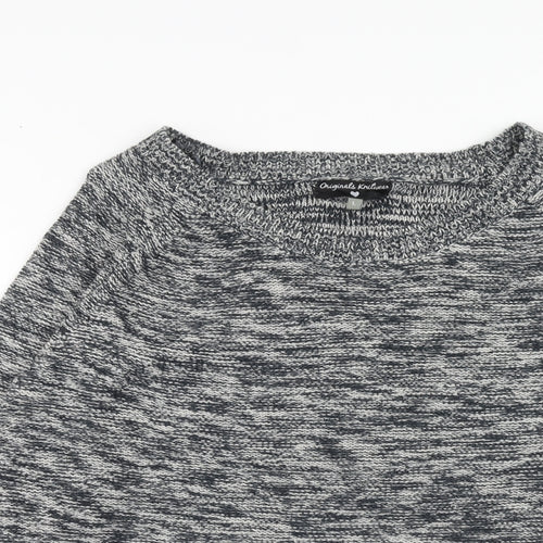 Originals Womens Grey Round Neck Acrylic Pullover Jumper Size L