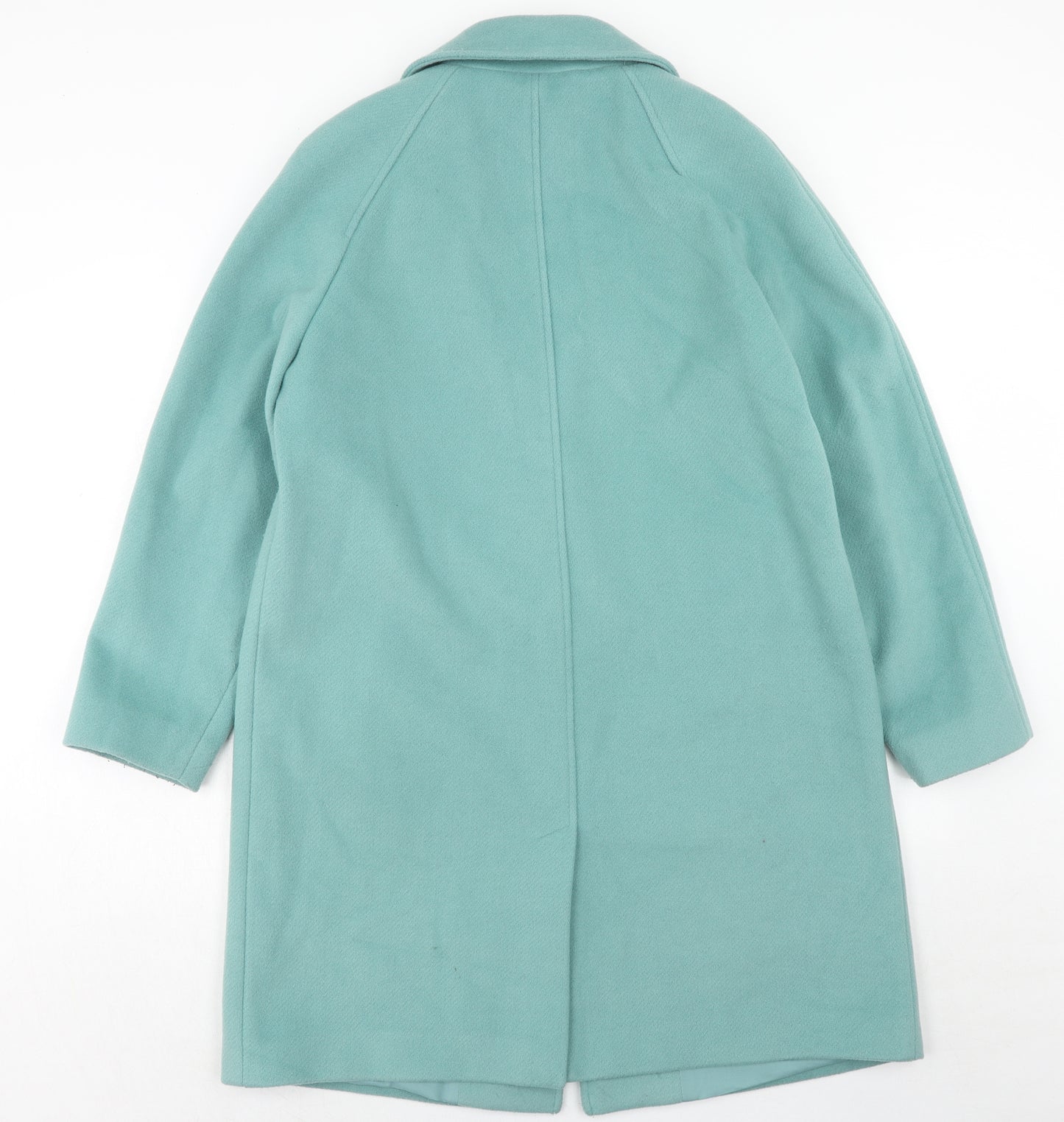 Marks and Spencer Womens Green Overcoat Coat Size 16 Button