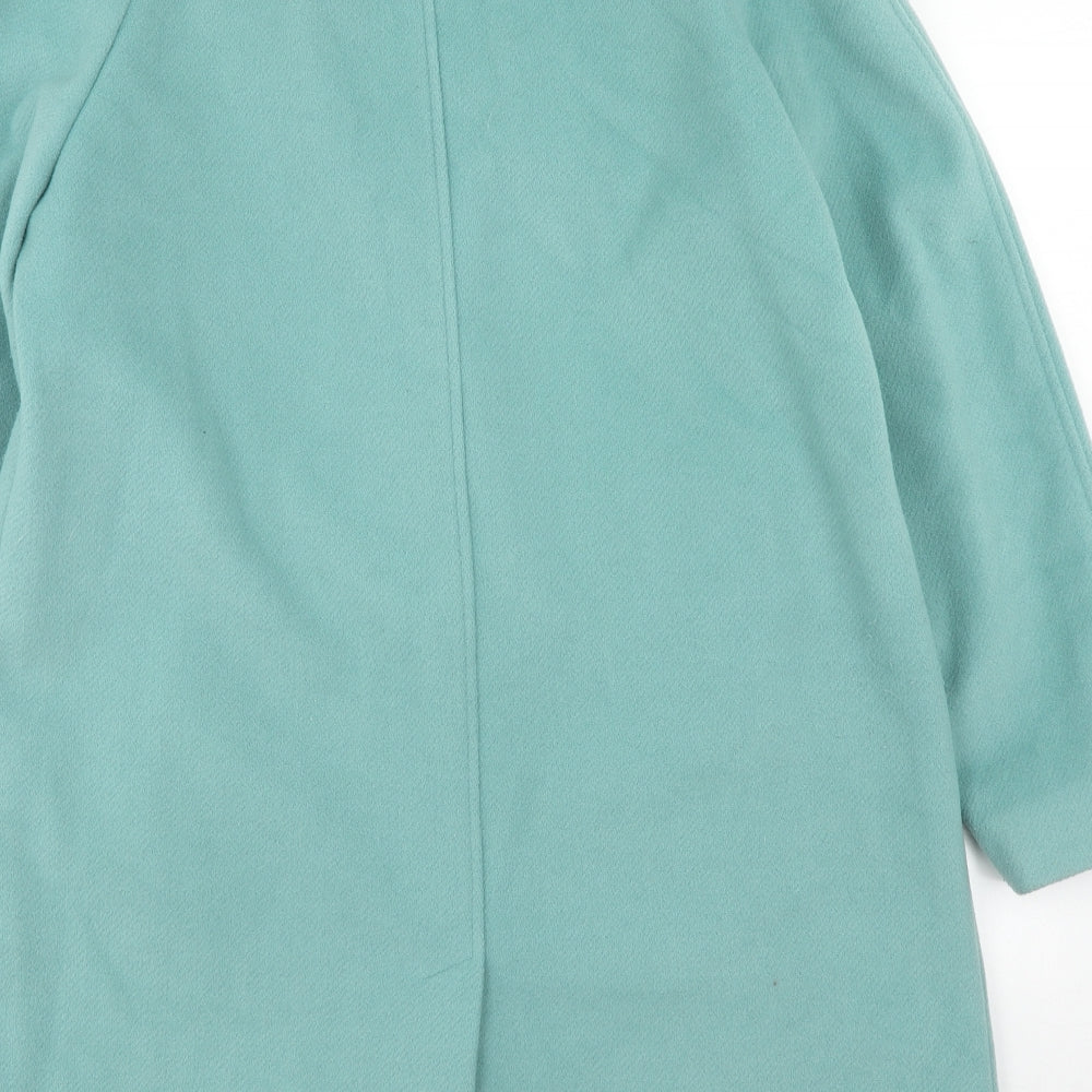 Marks and Spencer Womens Green Overcoat Coat Size 16 Button