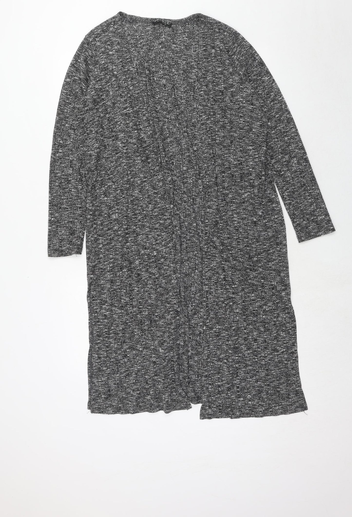 Select Womens Grey V-Neck Polyester Cardigan Jumper Size 14