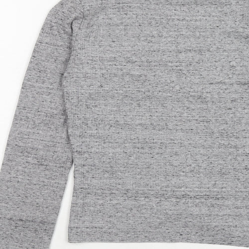 Bershka Womens Grey Polyester Basic T-Shirt Size L Mock Neck