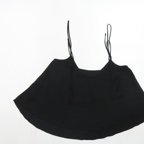 Topshop Womens Black Polyester Basic Tank Size 10 V-Neck
