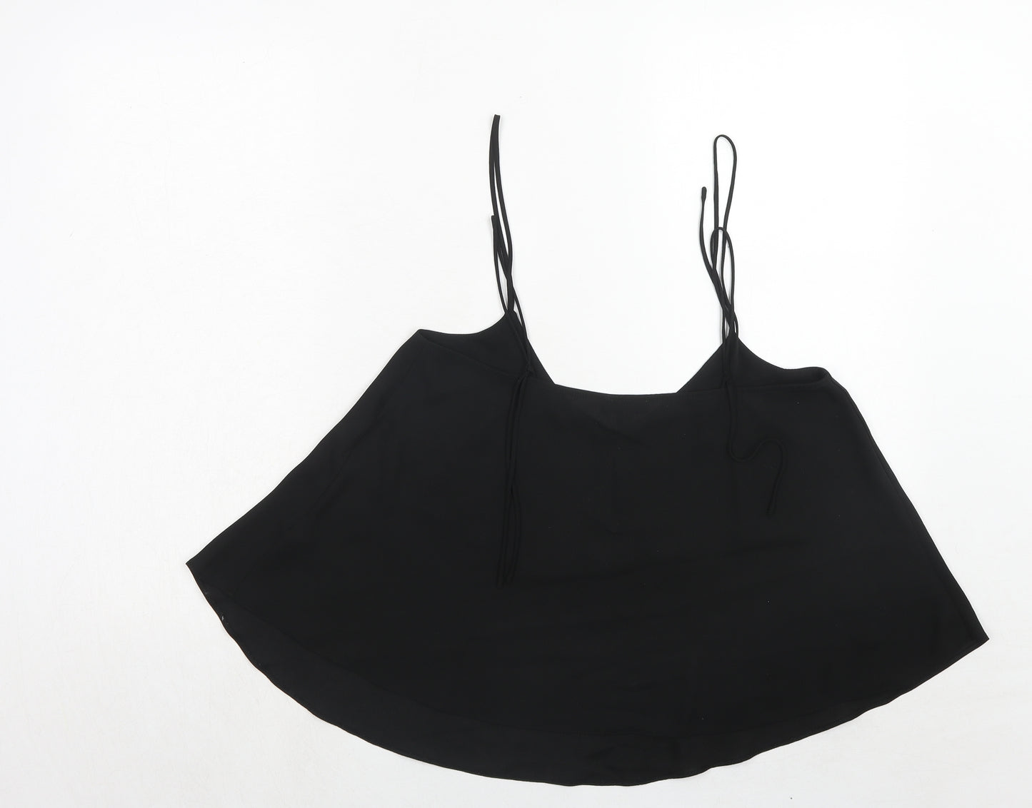 Topshop Womens Black Polyester Basic Tank Size 10 V-Neck