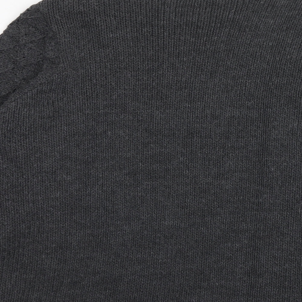 Debenhams Womens Grey Round Neck Geometric Acrylic Pullover Jumper Size 20