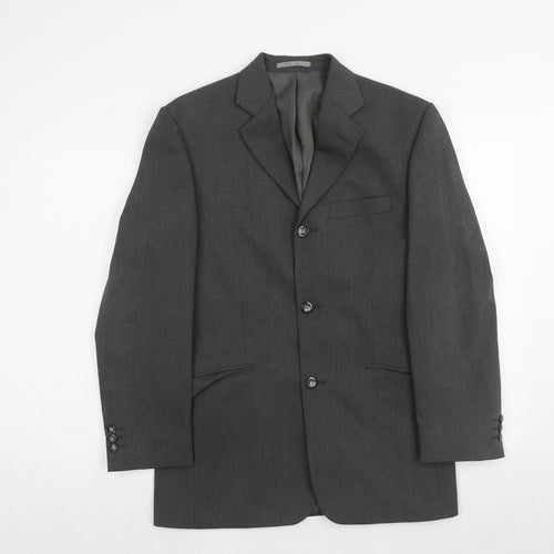 Vittoria Mens Grey Polyacrylate Fibre Jacket Suit Jacket Size 36 Regular