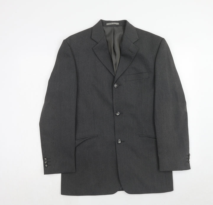 Vittoria Mens Grey Polyacrylate Fibre Jacket Suit Jacket Size 36 Regular