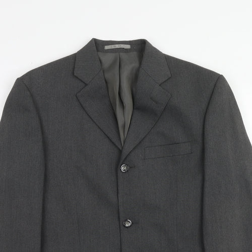 Vittoria Mens Grey Polyacrylate Fibre Jacket Suit Jacket Size 36 Regular