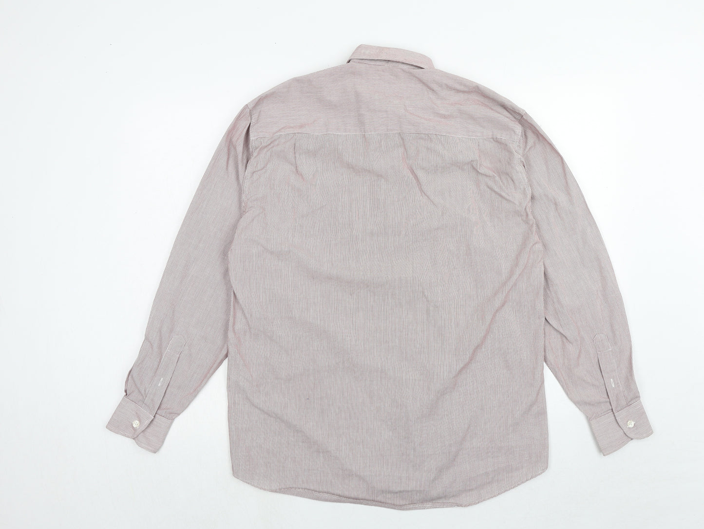 Burton Mens Red Striped Cotton Button-Up Size 14.5 Collared Button
