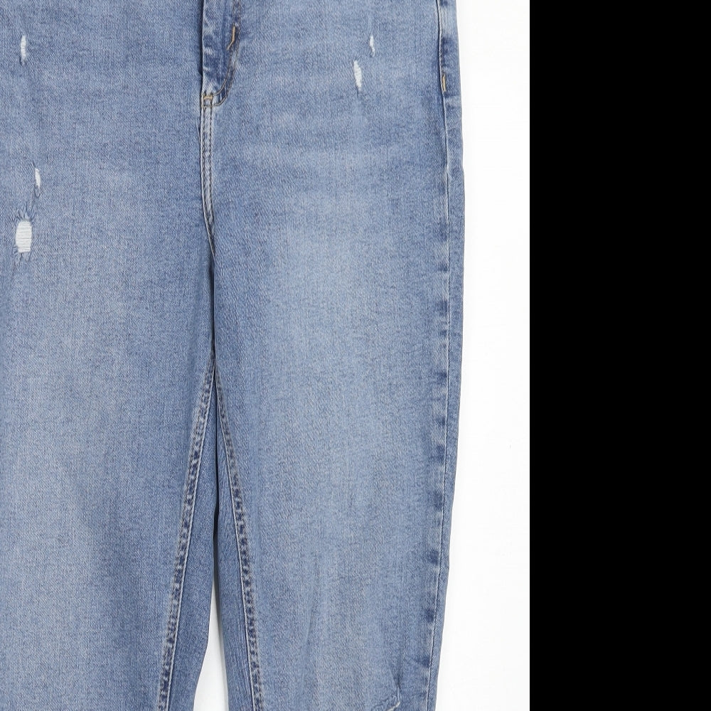 New Look Womens Blue Cotton Skinny Jeans Size 14 Regular Zip