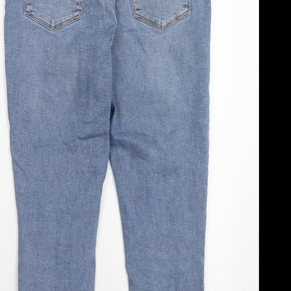 New Look Womens Blue Cotton Skinny Jeans Size 14 Regular Zip