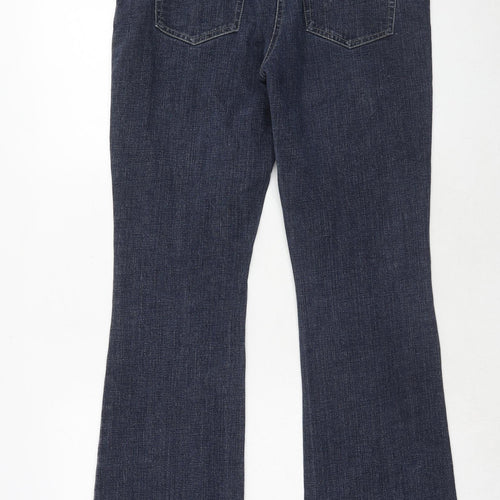 LK Bennet Womens Blue Cotton Bootcut Jeans Size 12 Regular Zip