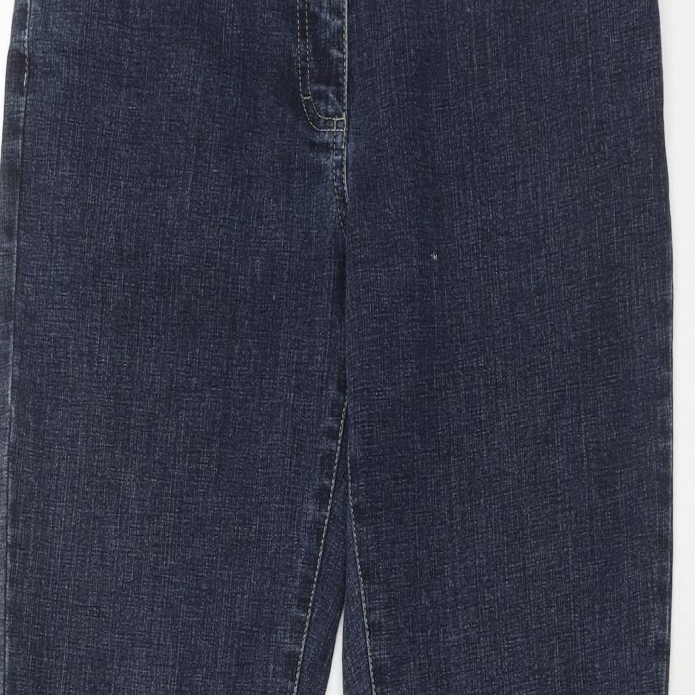 LK Bennet Womens Blue Cotton Bootcut Jeans Size 12 Regular Zip