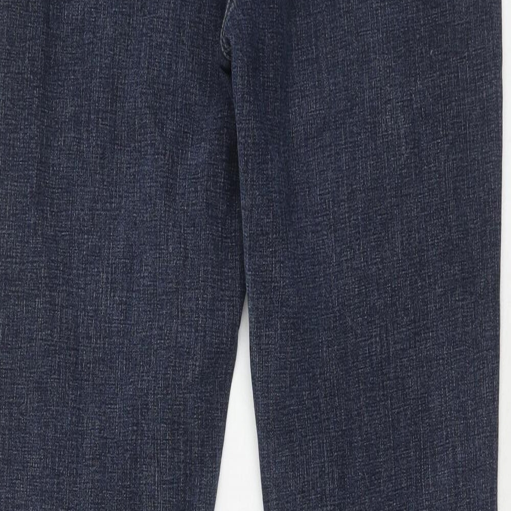 LK Bennet Womens Blue Cotton Bootcut Jeans Size 12 Regular Zip