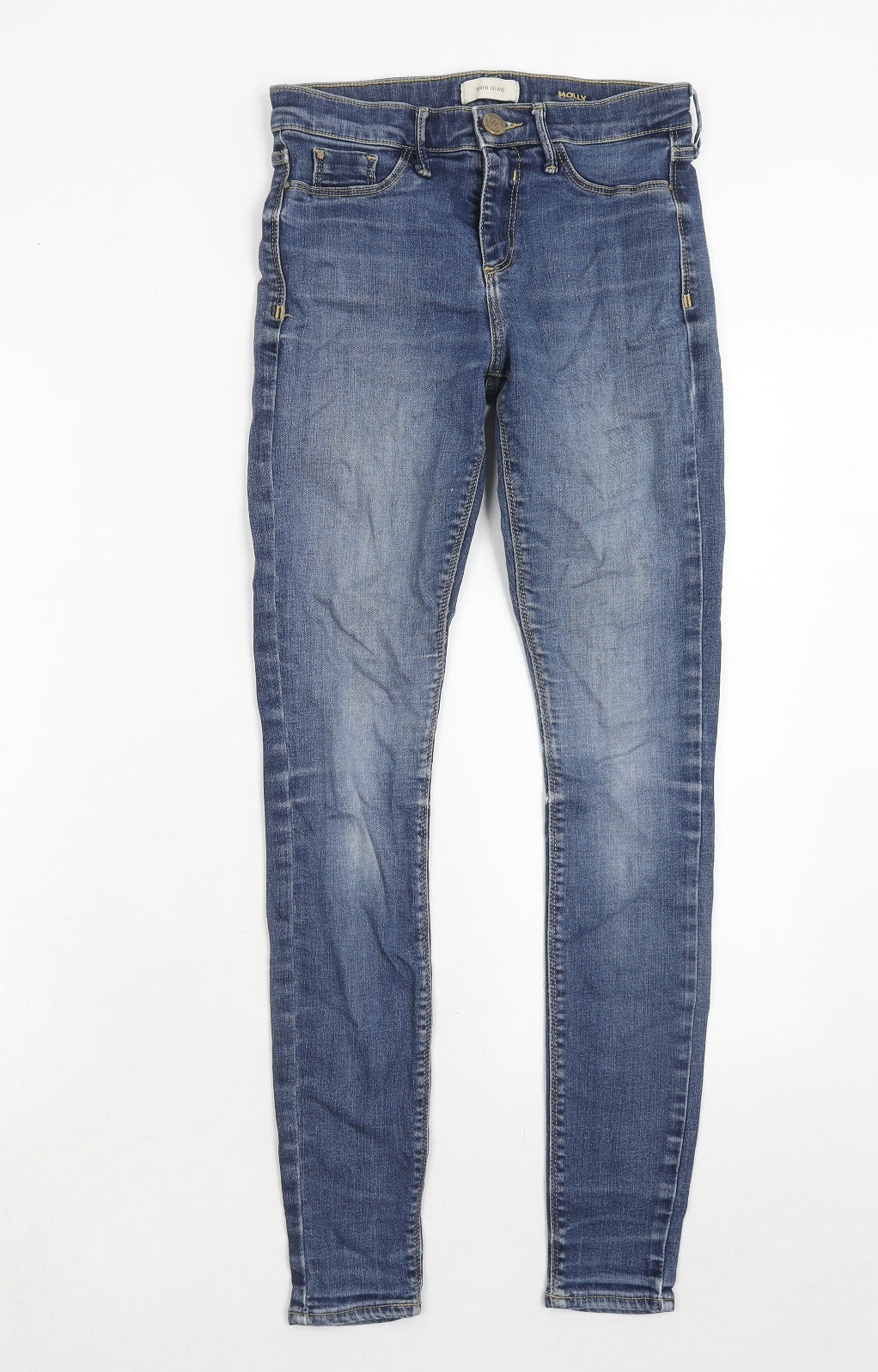 River Island Womens Blue Cotton Skinny Jeans Size 8 Regular Zip