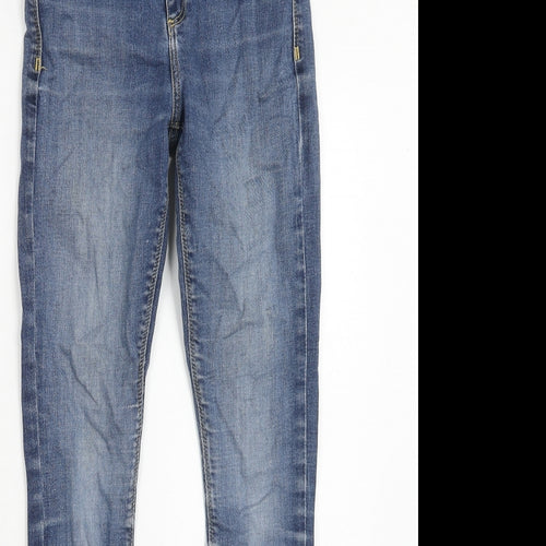 River Island Womens Blue Cotton Skinny Jeans Size 8 Regular Zip