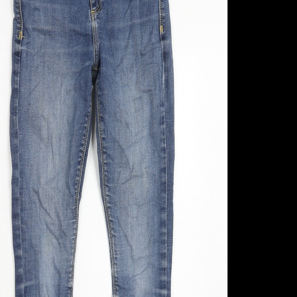 River Island Womens Blue Cotton Skinny Jeans Size 8 Regular Zip