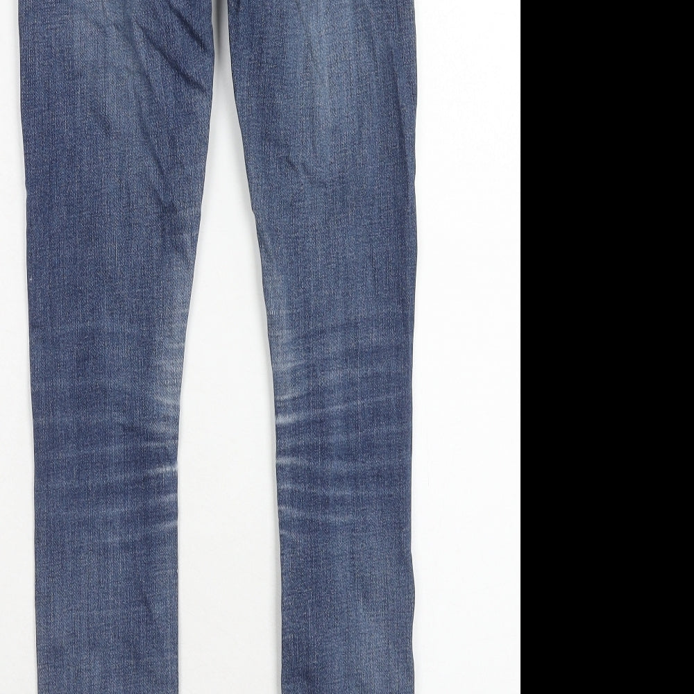 River Island Womens Blue Cotton Skinny Jeans Size 8 Regular Zip