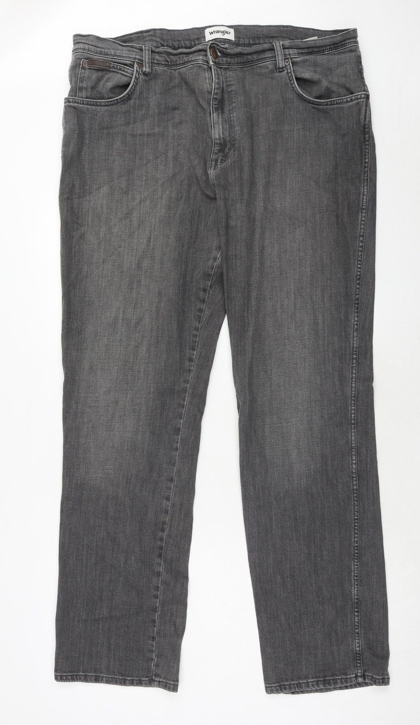 Wrangler Mens Black Cotton Straight Jeans Size 40 in L34 in Regular Zip
