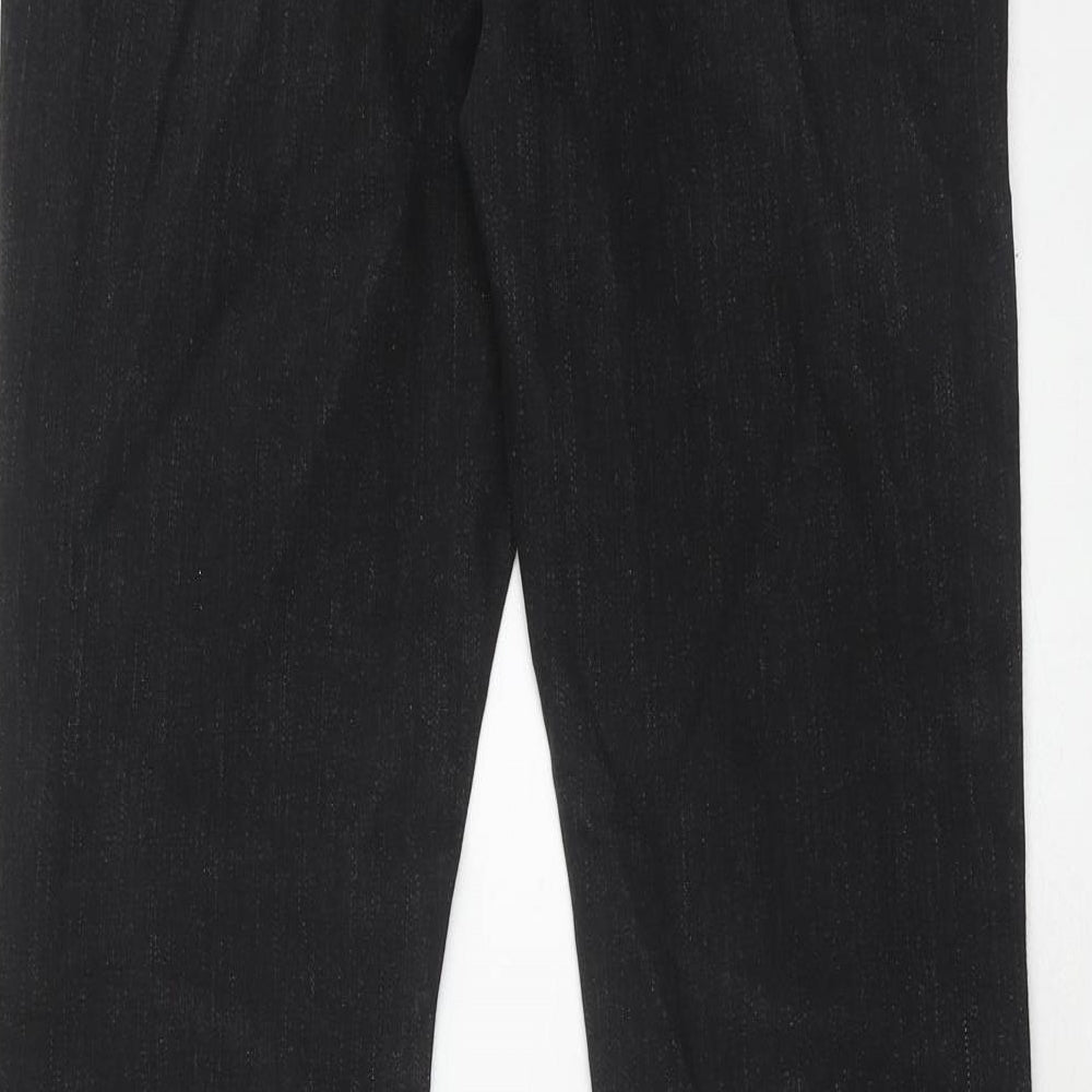Marks and Spencer Womens Black Cotton Bootcut Jeans Size 12 Regular Zip