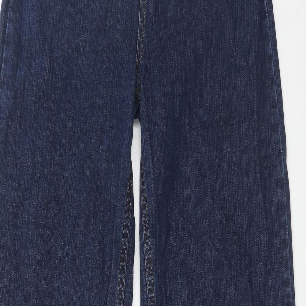 Trendyol Womens Blue Cotton Mom Jeans Size 8 Regular Zip