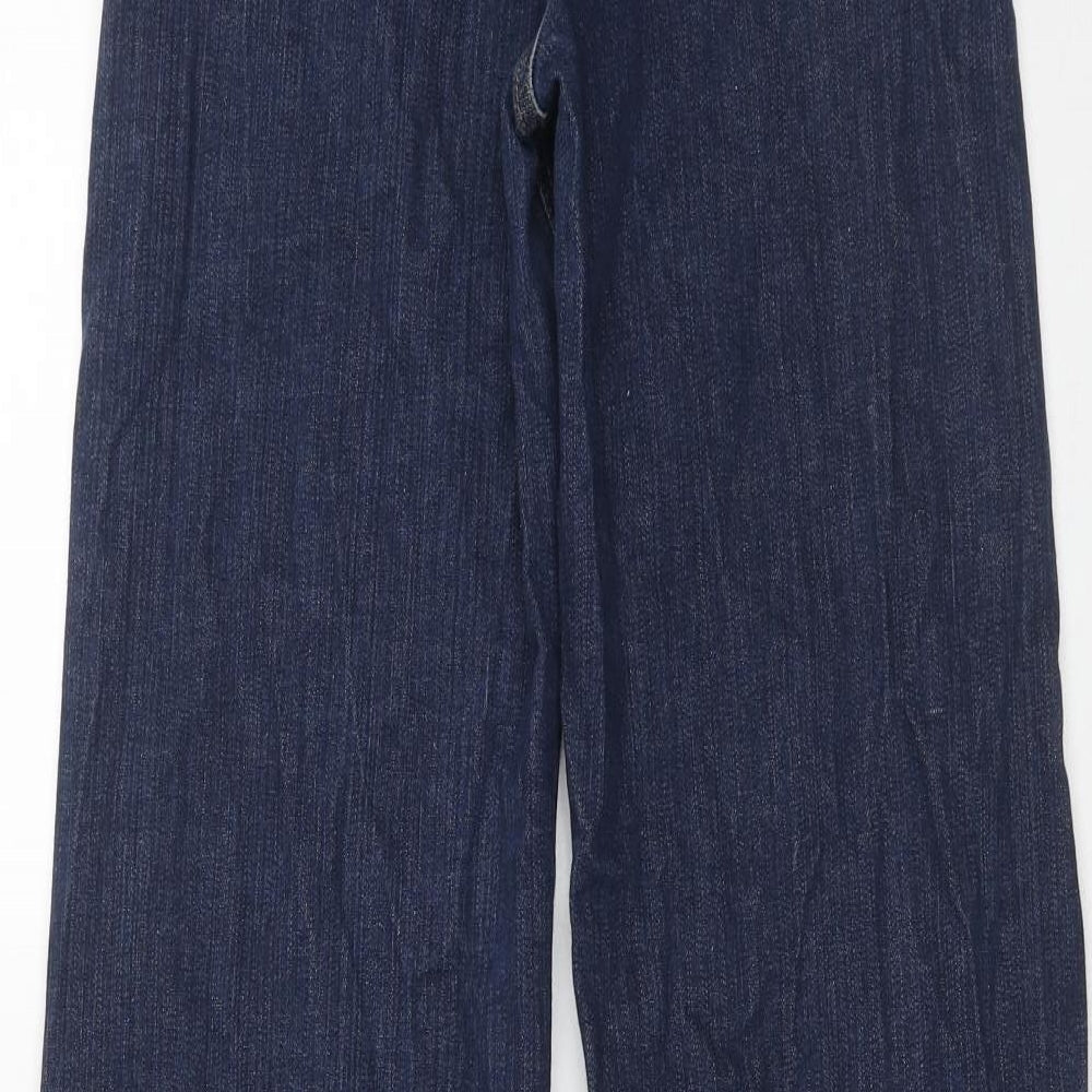 Trendyol Womens Blue Cotton Mom Jeans Size 8 Regular Zip