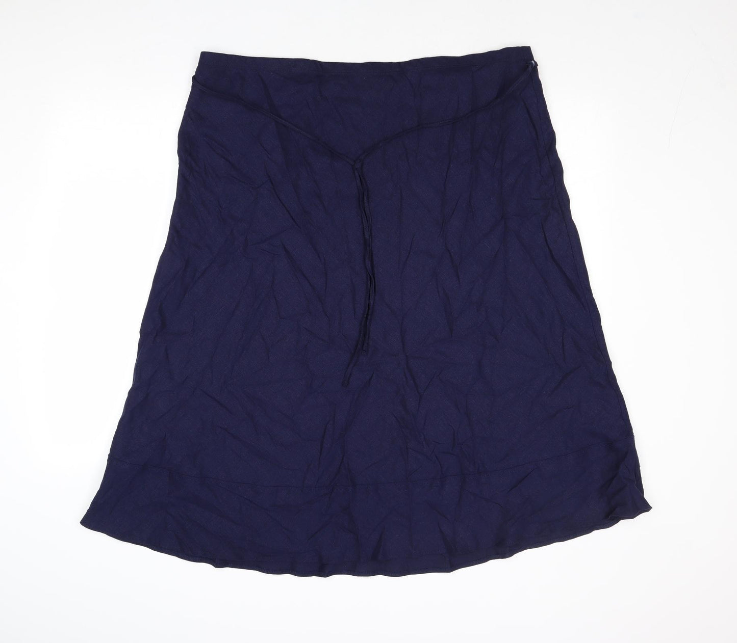 Marks and Spencer Womens Blue Linen Swing Skirt Size 20