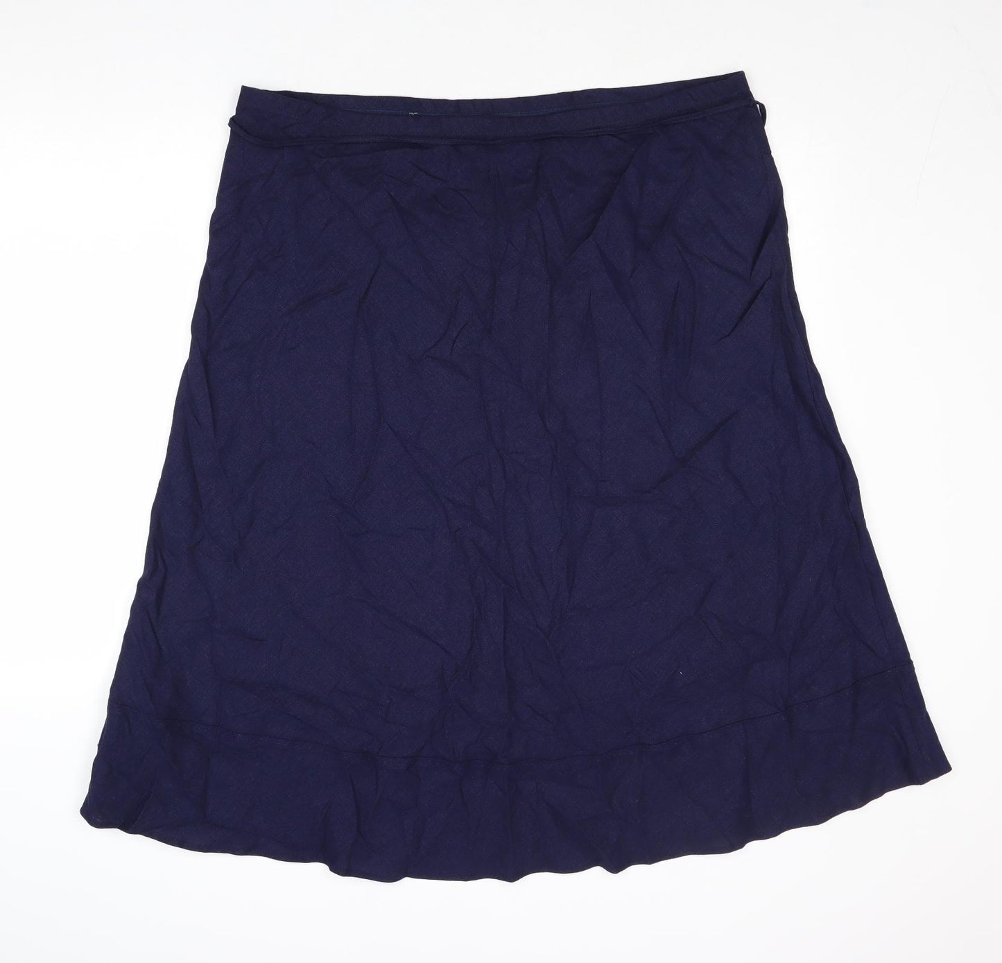 Marks and Spencer Womens Blue Linen Swing Skirt Size 20