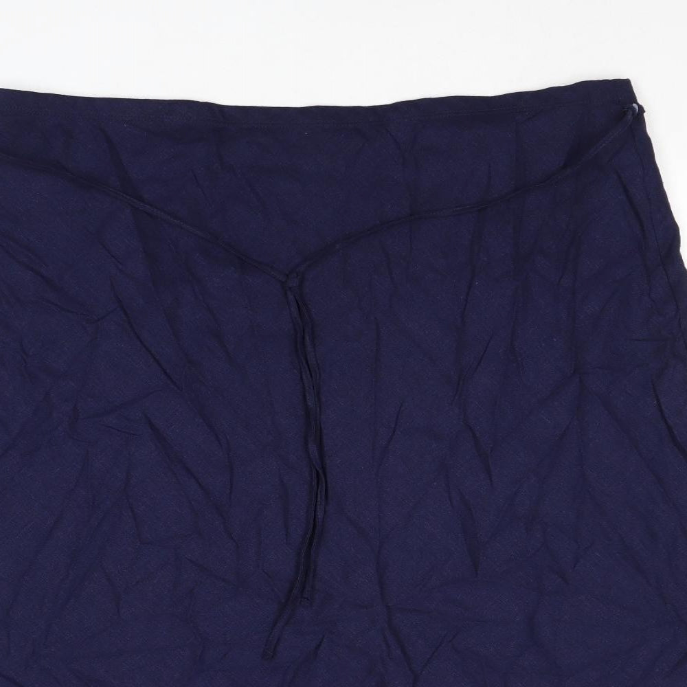 Marks and Spencer Womens Blue Linen Swing Skirt Size 20