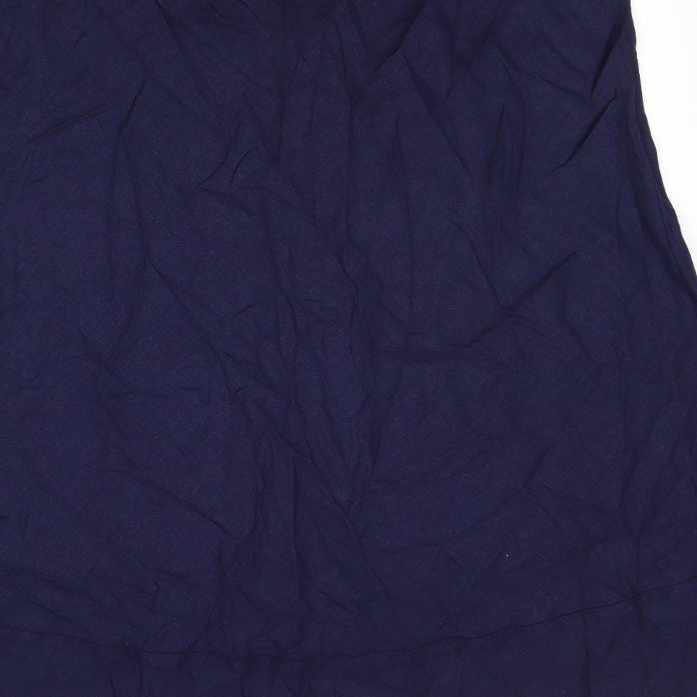 Marks and Spencer Womens Blue Linen Swing Skirt Size 20
