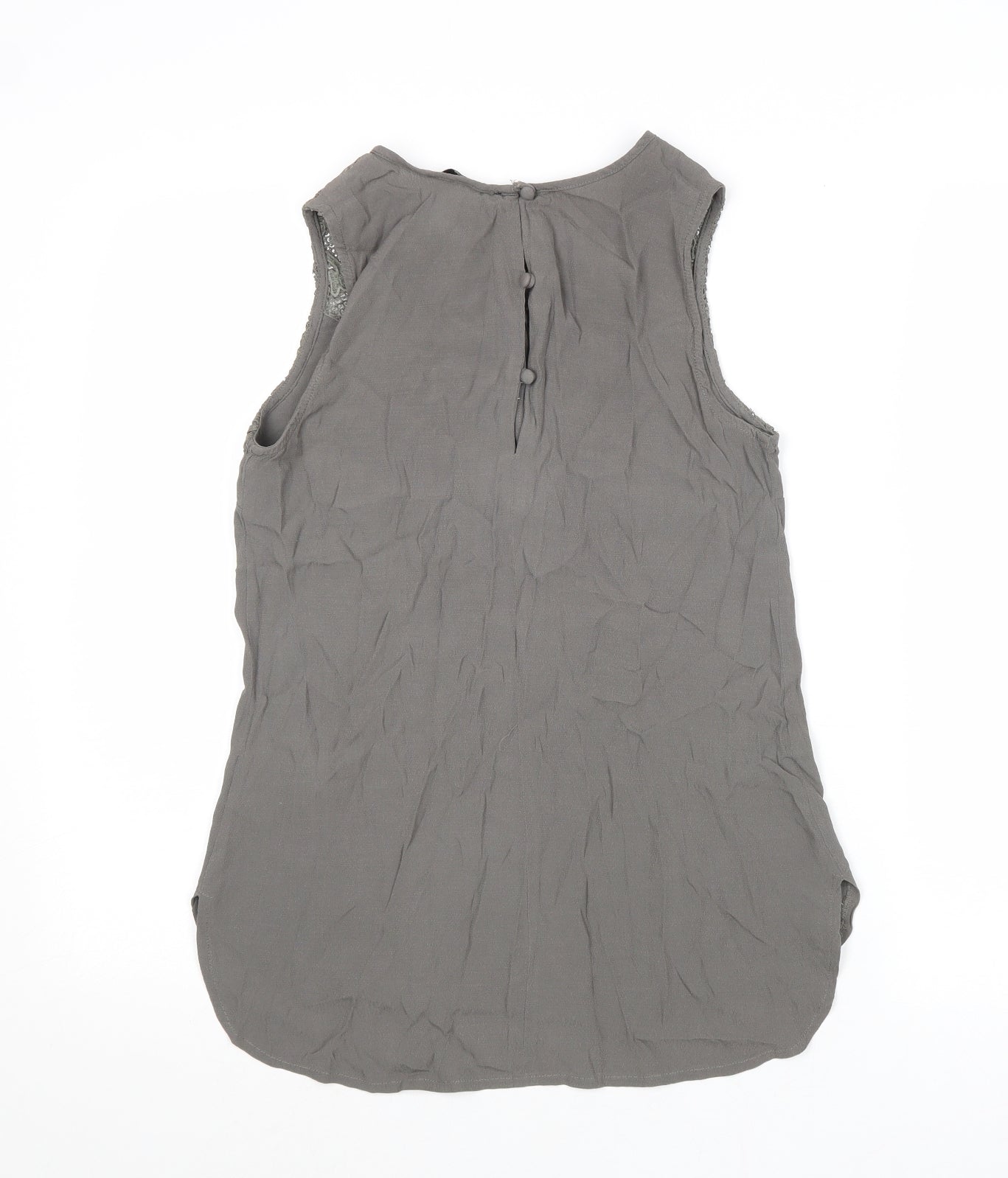 Oasis Womens Grey Viscose Basic Tank Size 8 Round Neck