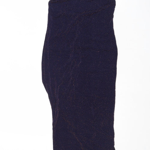 Boohoo Womens Blue Nylon Slip Dress Size 12 V-Neck Pullover