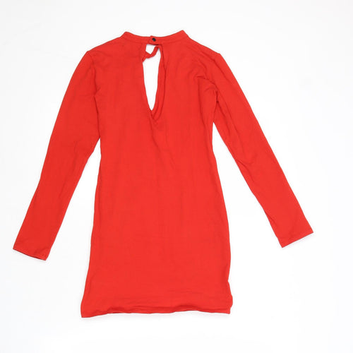 Motel Womens Red Cotton Mini Size XS V-Neck Snap