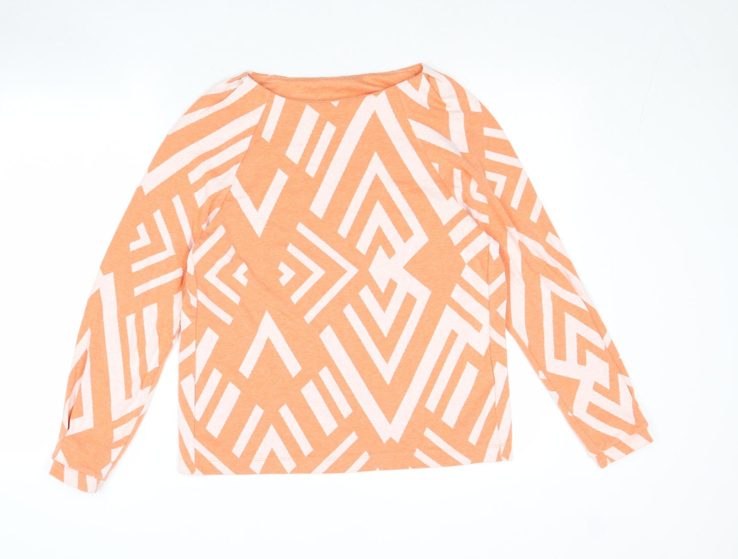 Street One Womens Orange Geometric Polyester Pullover Sweatshirt Size 8 Pullover