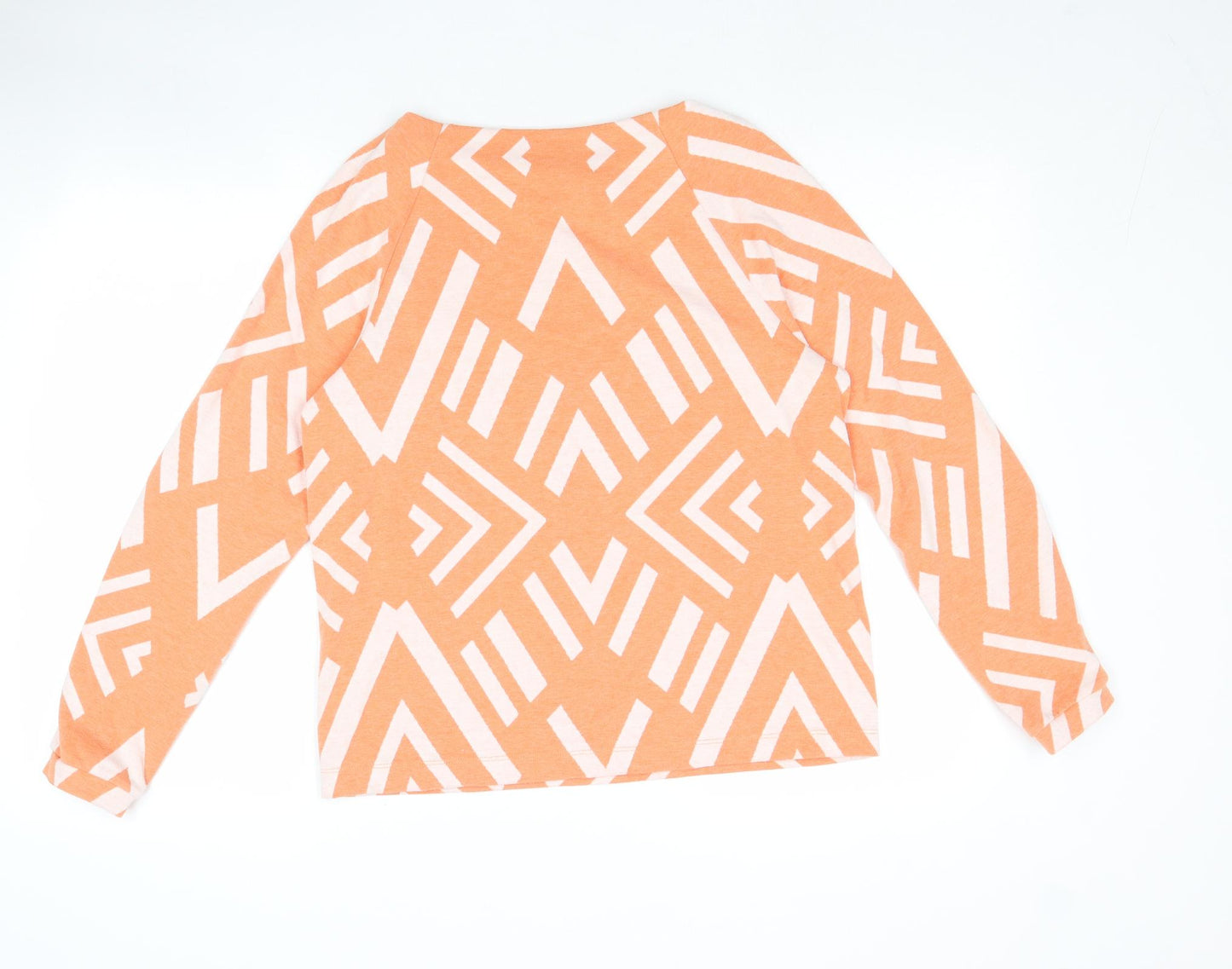 Street One Womens Orange Geometric Polyester Pullover Sweatshirt Size 8 Pullover